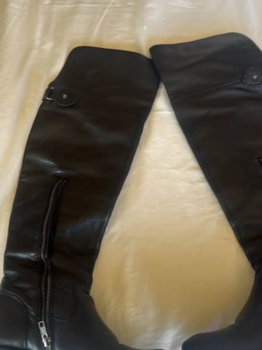 Frye Black Leather Over-the-Knee Boots
